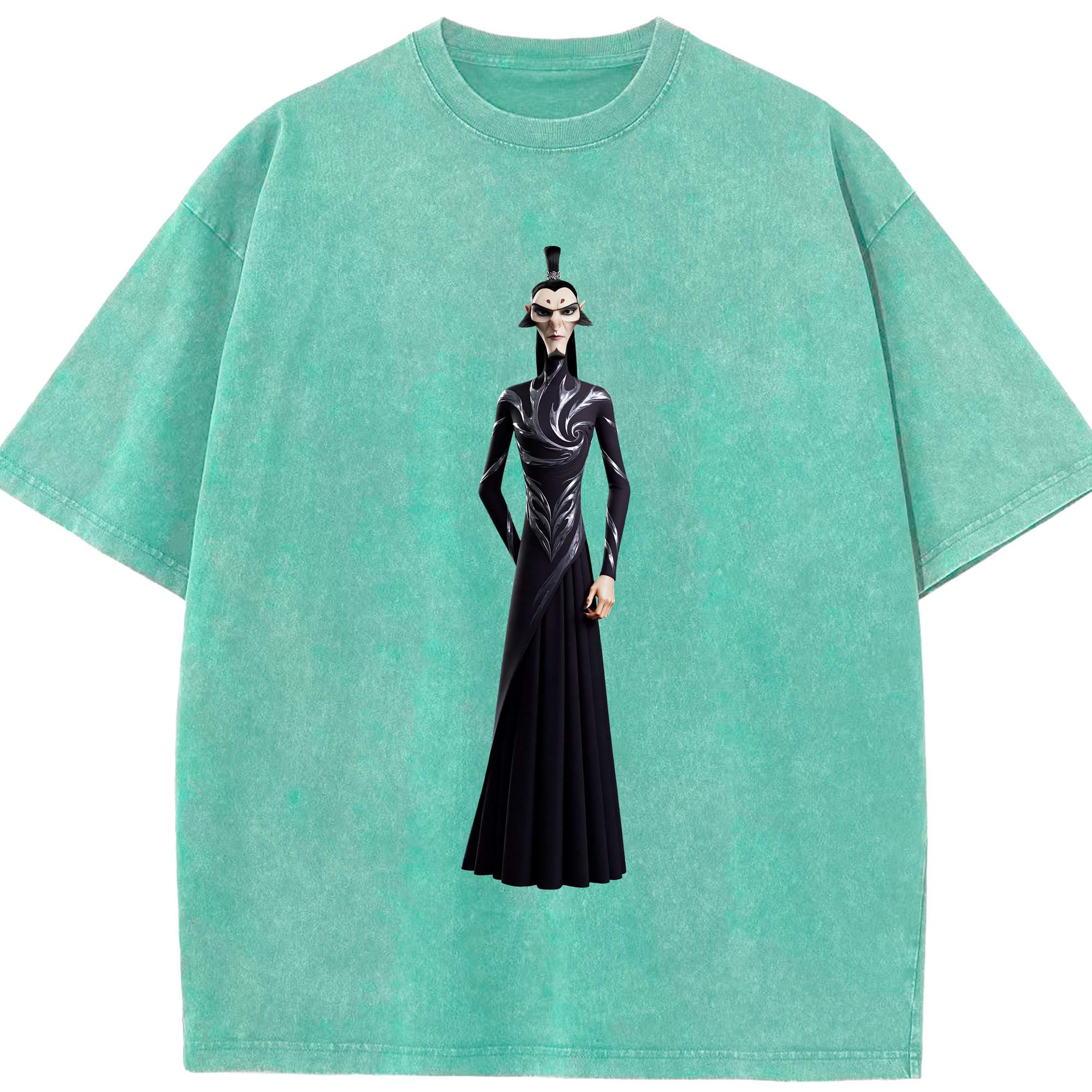 （画像用） Ne Zha 2 ナタ 魔童の大暴れ 綿100% ヴィンテージ風 半袖Tシャツ（フロントプリント）